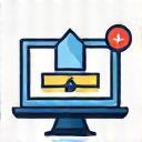 Digital Publishing Icon - Upload arrow on screen